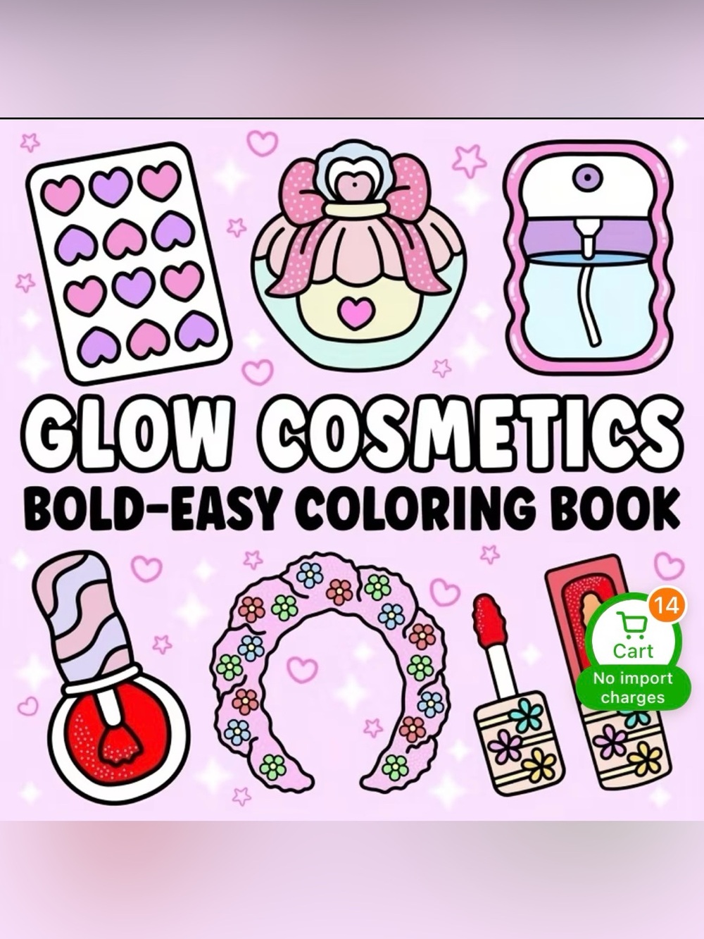 Coloring Book Adult Teen ‘Glow Cosmetics’ NWT